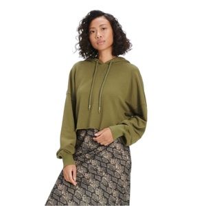 NWT UGG Keira Cropped Green Hoodie, Size XS